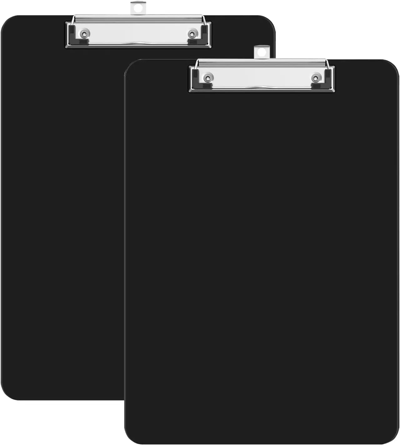 Plastic Clipboards, 2Pcs A4 Clipboard Folder 12.5x9 Inch Clip Boards with Secure Hold for Office & Classroom Supplies - Black